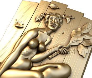 Free examples of 3d stl models (Woman in the bath. Download free 3d model for cnc - USPD_0017) 3D